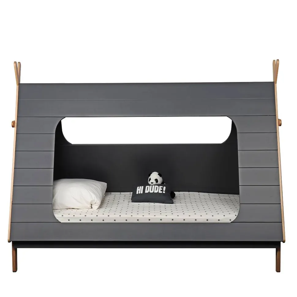 90x200 Kinder Zeltbett in Grau - Casserra