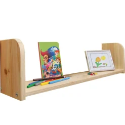 90x200 Kinderhochbett in Natur & Lila & Beige - Genfra