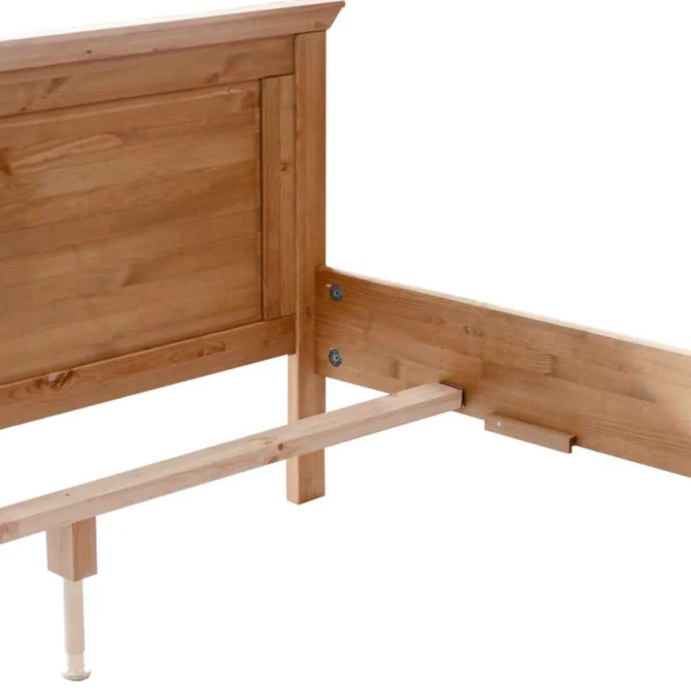 180x200 Landhausbett aus Kiefer gebeizt & geölt - Voeca