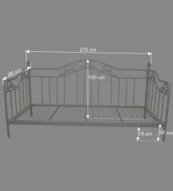 90x200 Metall Daybed in Weiß - Alberton