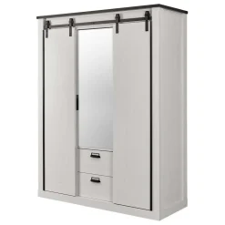 140x200 Modern Country Bett & Schrank - Tramos (vierteilig)