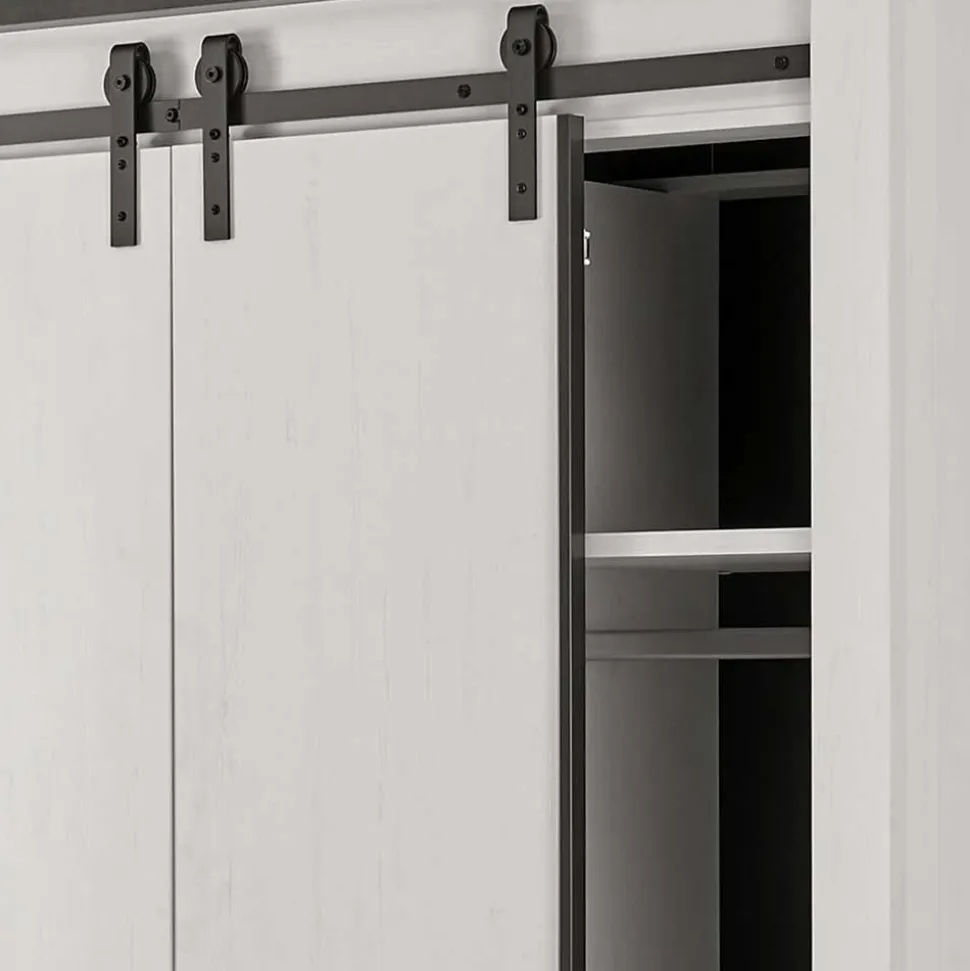 140x200 Modern Country Bett & Schrank - Tramos (vierteilig)