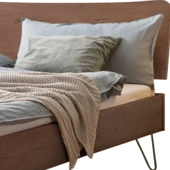 140x200 Nussbaum Bett modern - Dattilo