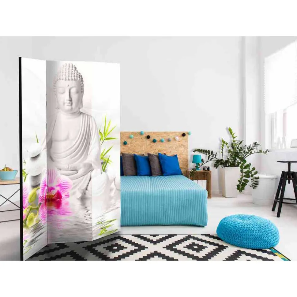 135x172 Paravent Buddha mit Orchideen - Abion