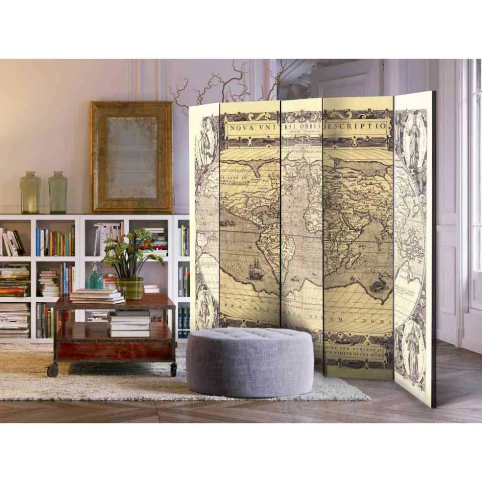 225x172 Paravent Nostalgie Weltkarte - Audra