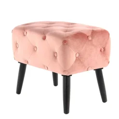 60x40 Polsterhocker in Rosa Samt - Kenry