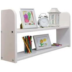 90x200 Prinzessinnen Etagenbett in Weiß mit Stoff Set - Laxela