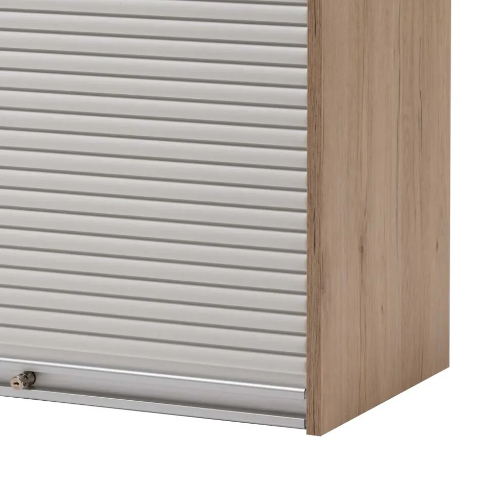80x100 Rollladenschrank in Weiß & Eiche - Norwich