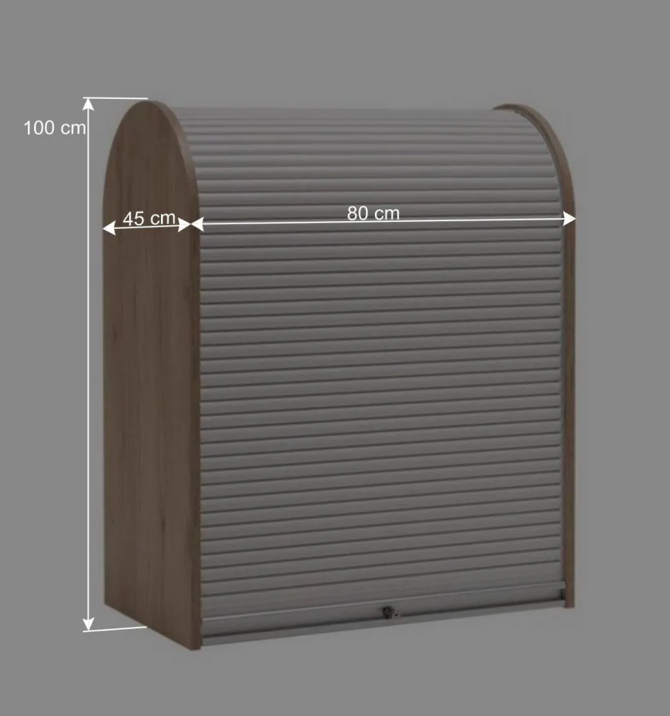 80x100 Rollladenschrank in Weiß & Eiche - Norwich