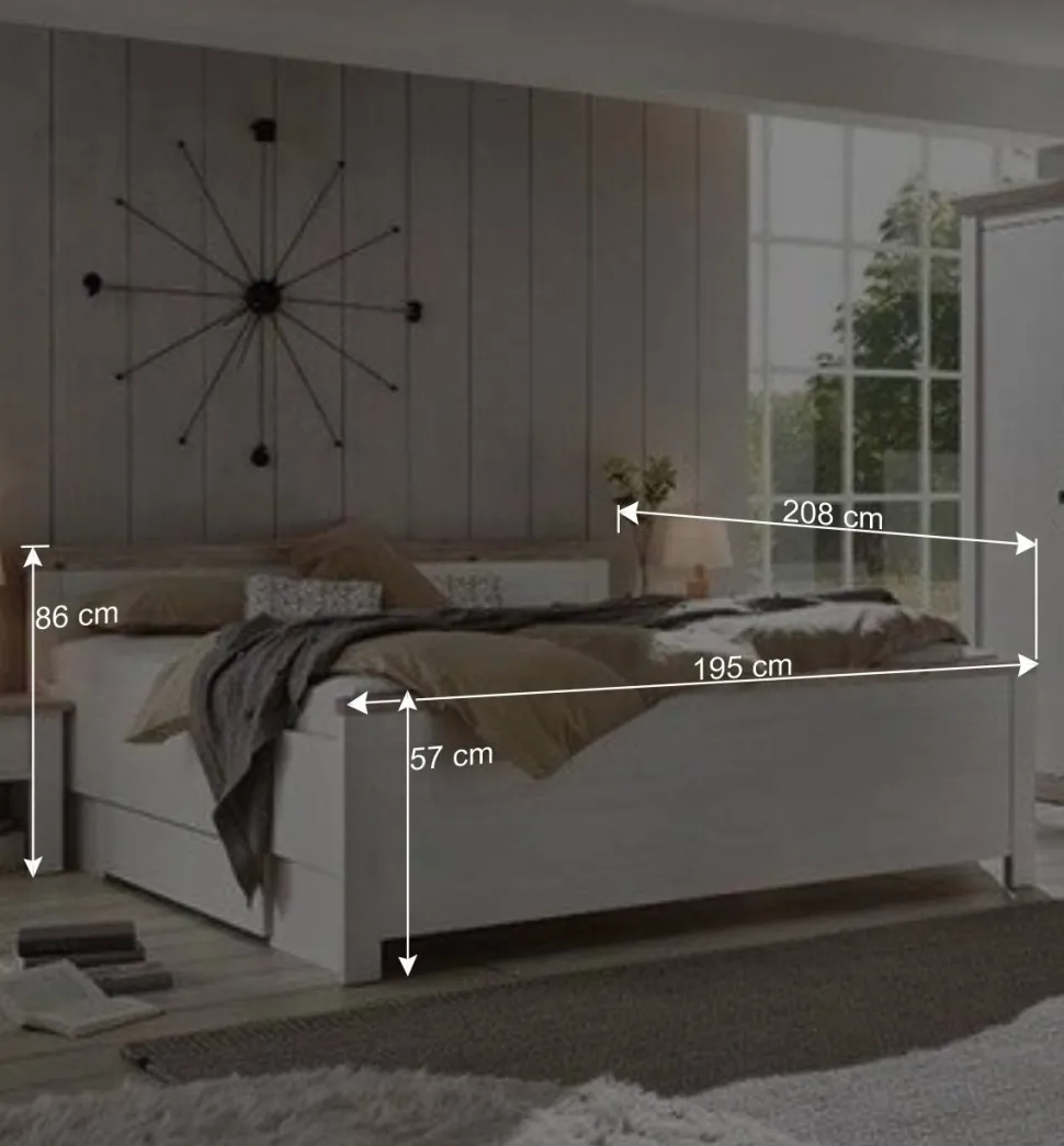 180x200 Schlafzimmer Möbel komplett - Nedita I (vierteilig)