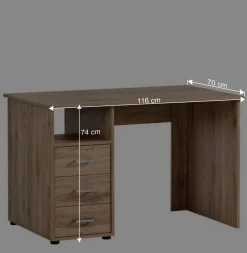 116x70 Schreibtisch in Holzoptik Wildeiche - Jytte