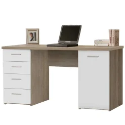 145x60 Schreibtisch in Sonoma-Eiche & Weiß - Iga