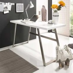 140x60 Schreibtisch in Weiß lackiert - Abelka