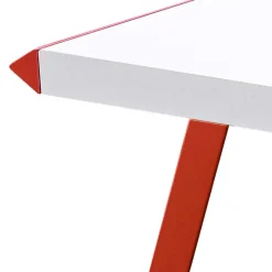 127x60 Schreibtisch in Weiß mit Rot - Kastawa