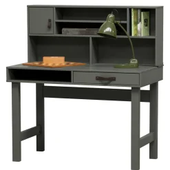 122x58 Schreibtisch mit Aufsatz in Graugrün - Daraon