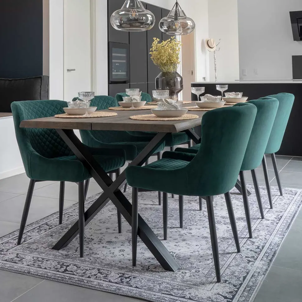 200x95 Tisch mit Polsterstühlen - Ricinga (siebenteilig)