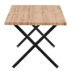 160x90 Tisch mit X-Füßen & Stühle - Zandras (fünfteilig)