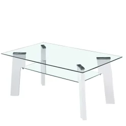 110x60 Wohnzimmer Glastisch mit Ablage - Masuca
