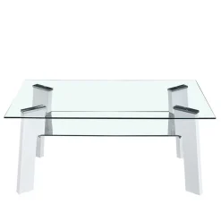 110x60 Wohnzimmer Glastisch mit Ablage - Masuca