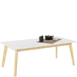 120x60 Wohnzimmer Tisch in Weiß & Kiefer - Tropezian