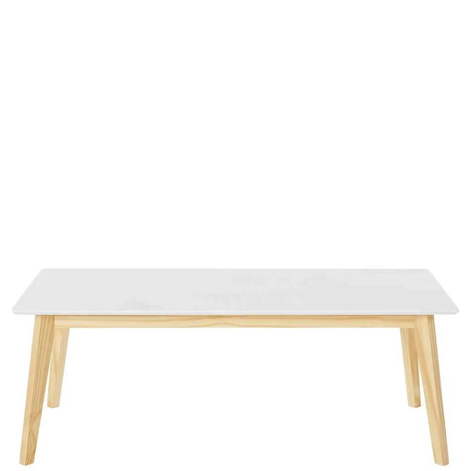 120x60 Wohnzimmer Tisch in Weiß & Kiefer - Tropezian