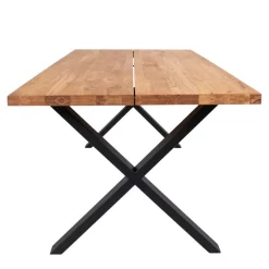 X-Bein Esstisch mit Armlehnenstühlen - Visita (siebenteilig)