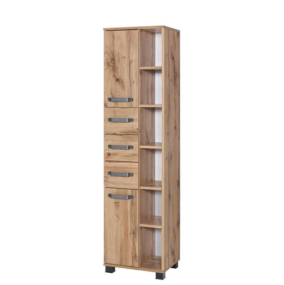42x164cm Bad-Hochschrank mit Regal - Iskro