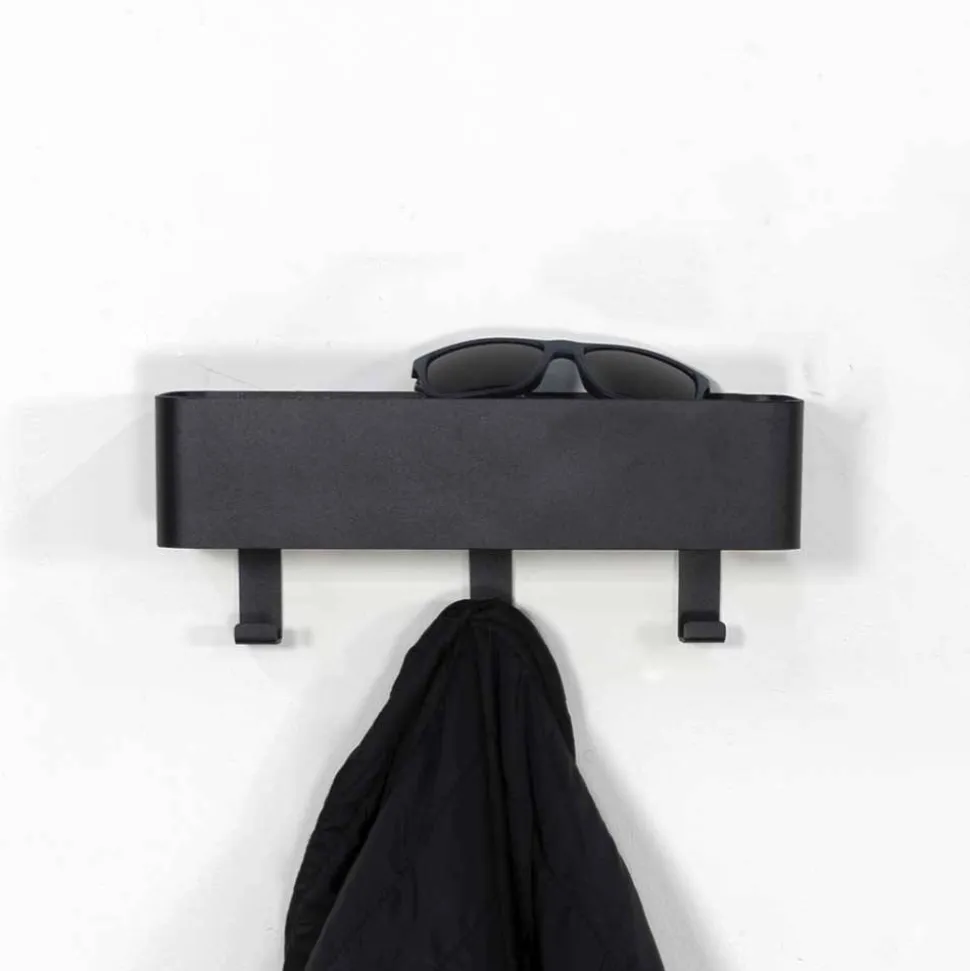 27x12cm Hakenleiste aus schwarzem Stahl - Halgato