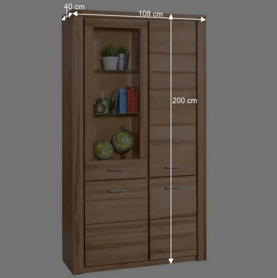 108x200cm Wohnzimmerschrank aus Kernbuche - Uhelia