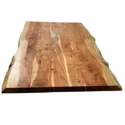 X-Fuß Designtisch mit Holz Platte mit Naturkante - Liyadiro