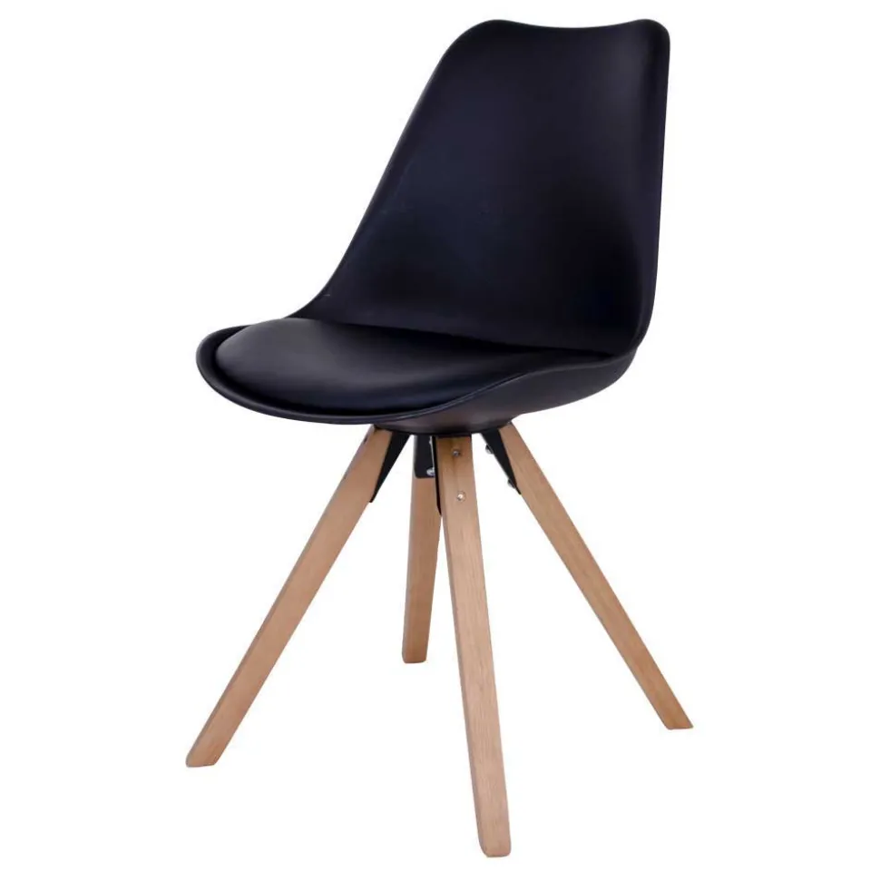 X-Fuß Esszimmertisch & Schalenstühle - Zyaman (fünfteilig)