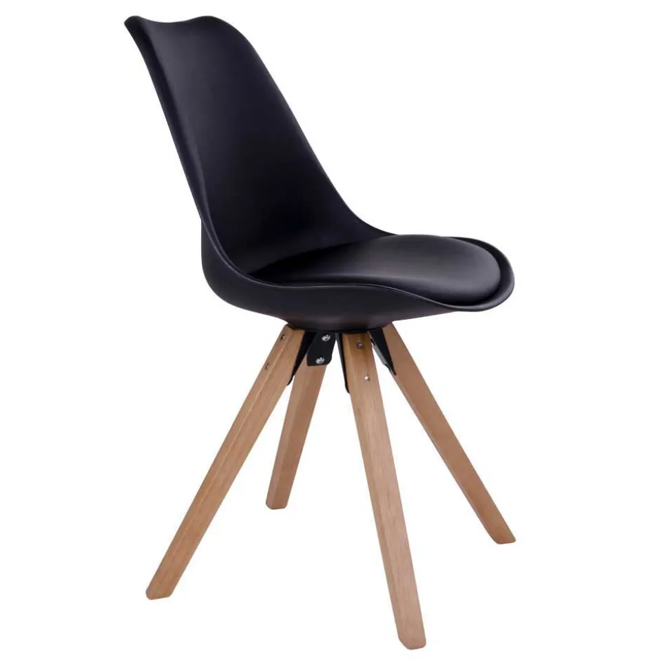 X-Fuß Esszimmertisch & Schalenstühle - Zyaman (fünfteilig)