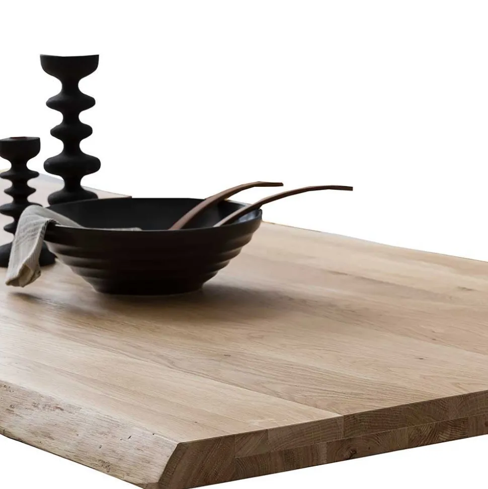 X-Fuß Esszimmertisch mit Baumkantenplatte - Ebrania