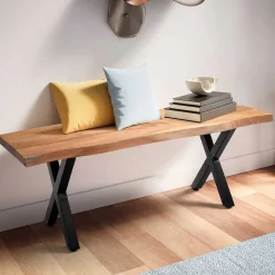 X-Fuß Garderobenbank mit Baumkante - Nariosca