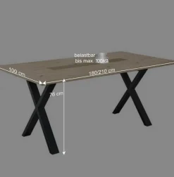 X-Fuß Tisch & Drehstühle Set - Niam (siebenteilig)