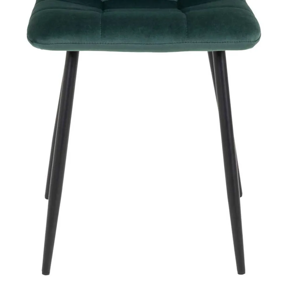 X-Fuß-Tisch & Samtstühle - Domniar (siebenteilig)