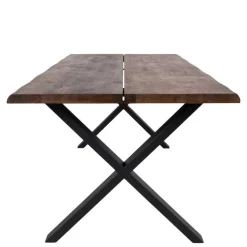 X-Fuß-Tisch & Samtstühle - Domniar (siebenteilig)