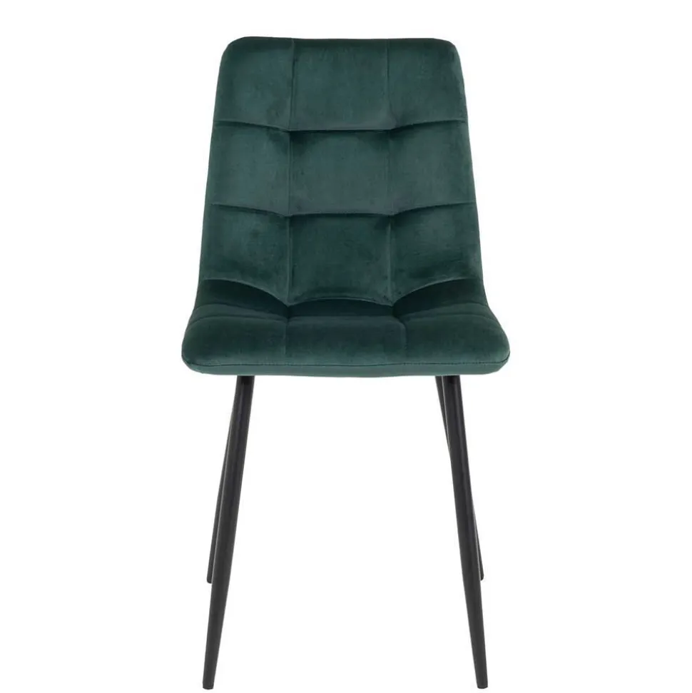 X-Fuß-Tisch & Samtstühle - Domniar (siebenteilig)