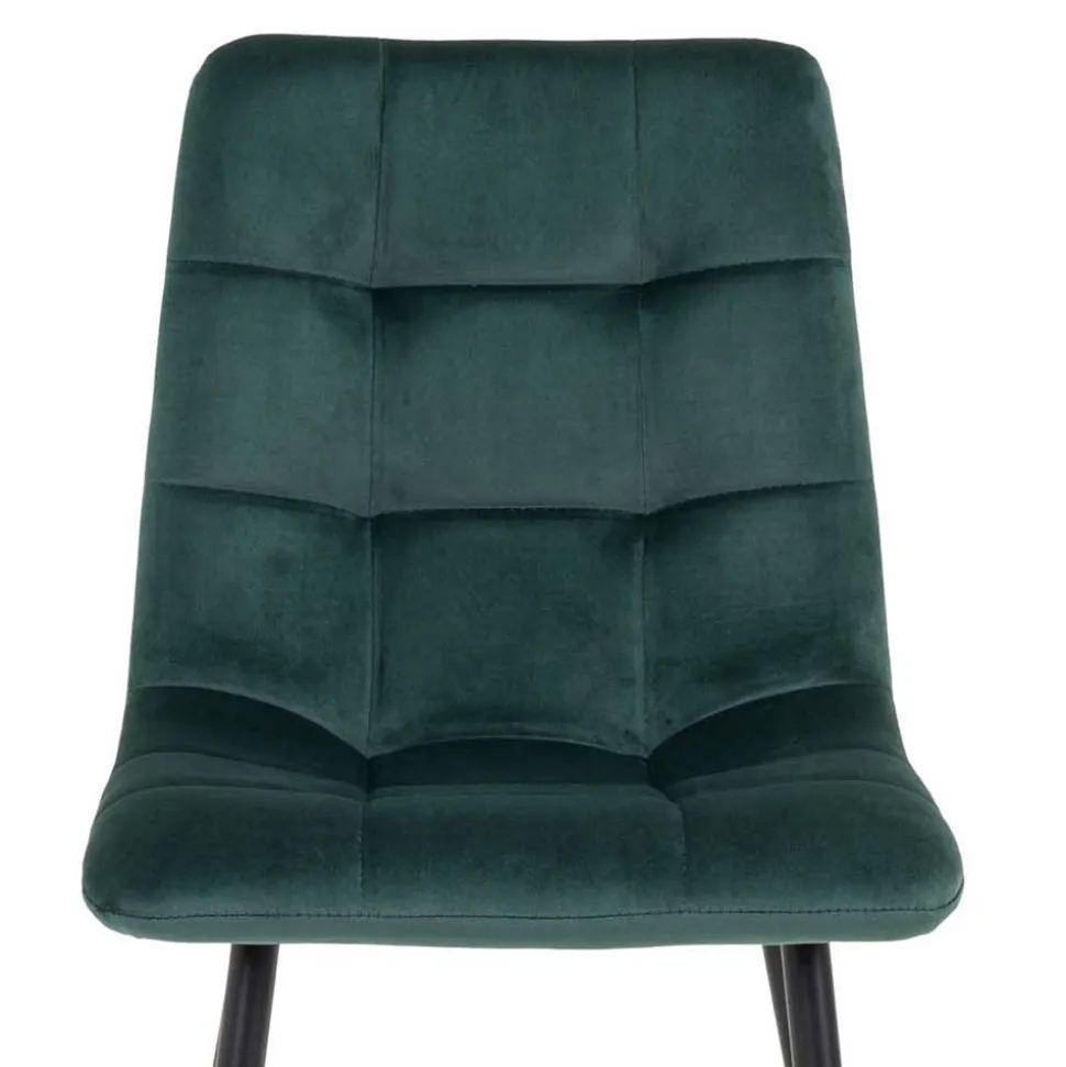 X-Fuß-Tisch & Samtstühle - Domniar (siebenteilig)