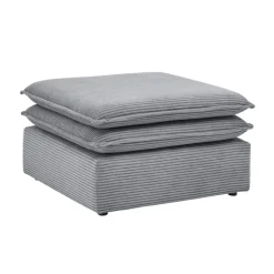 XL Sessel mit Hocker in Anthrazit - Ruffos (zweiteilig)