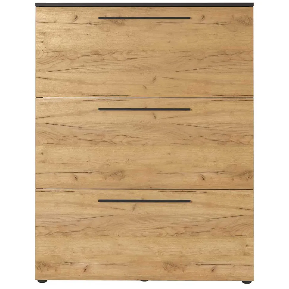 100x129x19 3 Klappen Schuhschrank in Wildeiche NB - Catrizia