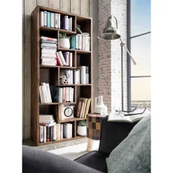 90x190x35 Altholz Regal mit acht Fächern - Bahiro