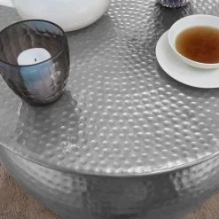 60x31x60 Alu Couchtisch in Silberfarben - Bastia