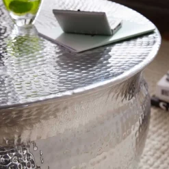 75x31x75 Alu Couchtisch in Silber - Cremo