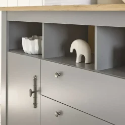 198x104x44 Anrichte in Lichtgrau & Eiche Optik - Buleta