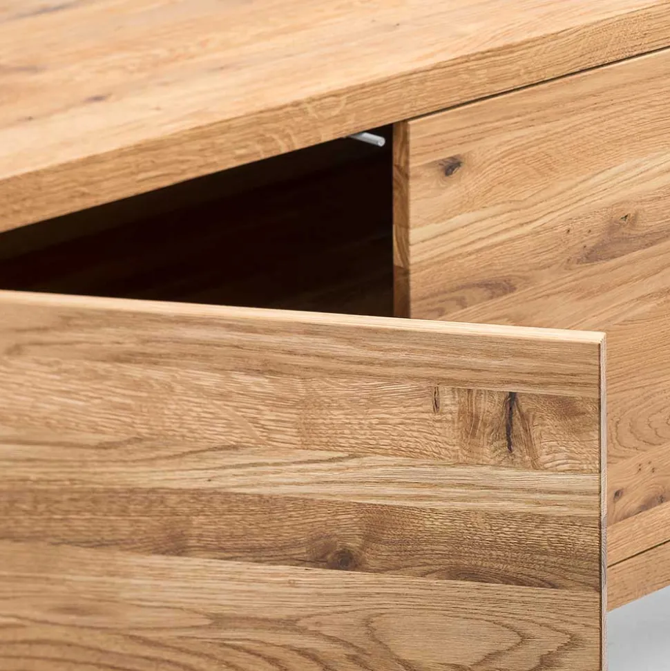 180x75x45 Asteiche Sideboard mit Metallfüßen - Ventida