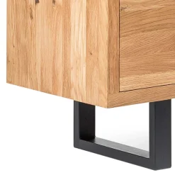 180x75x45 Asteiche Sideboard mit Metallfüßen - Ventida