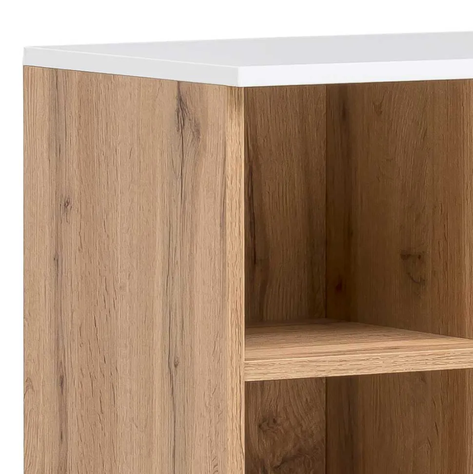 67x115x35 Bad Highboard in Eiche NB & Weiß - Voinla