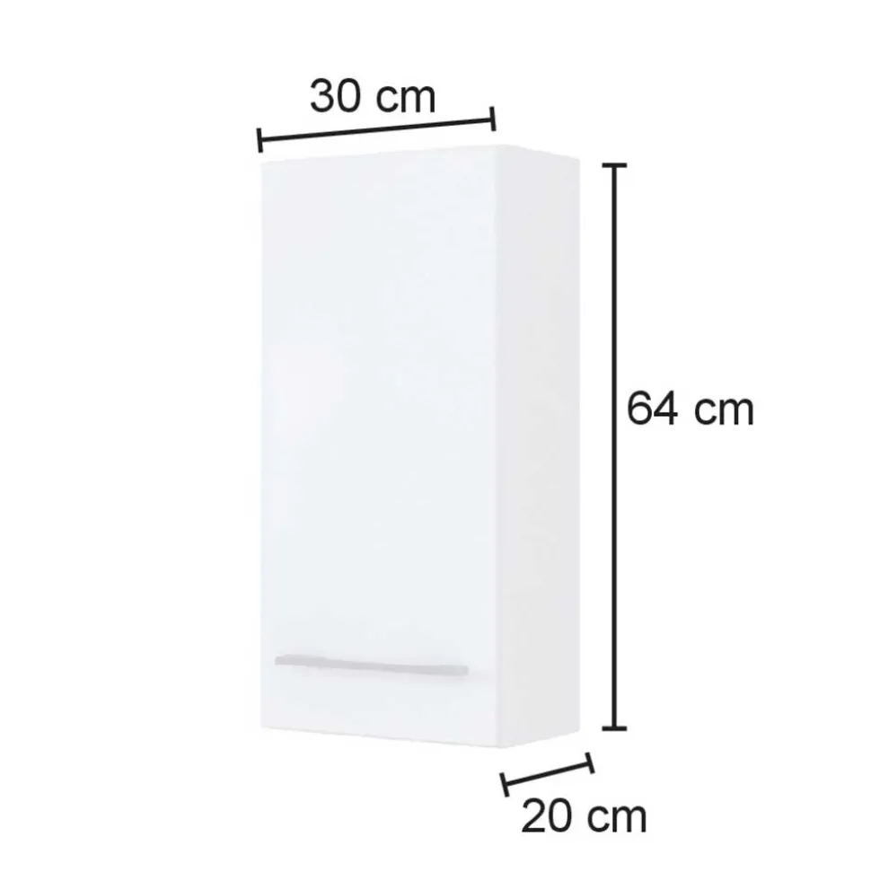 30x64x20 Bad Hängeschrank mit Metallgriff - Lemnas