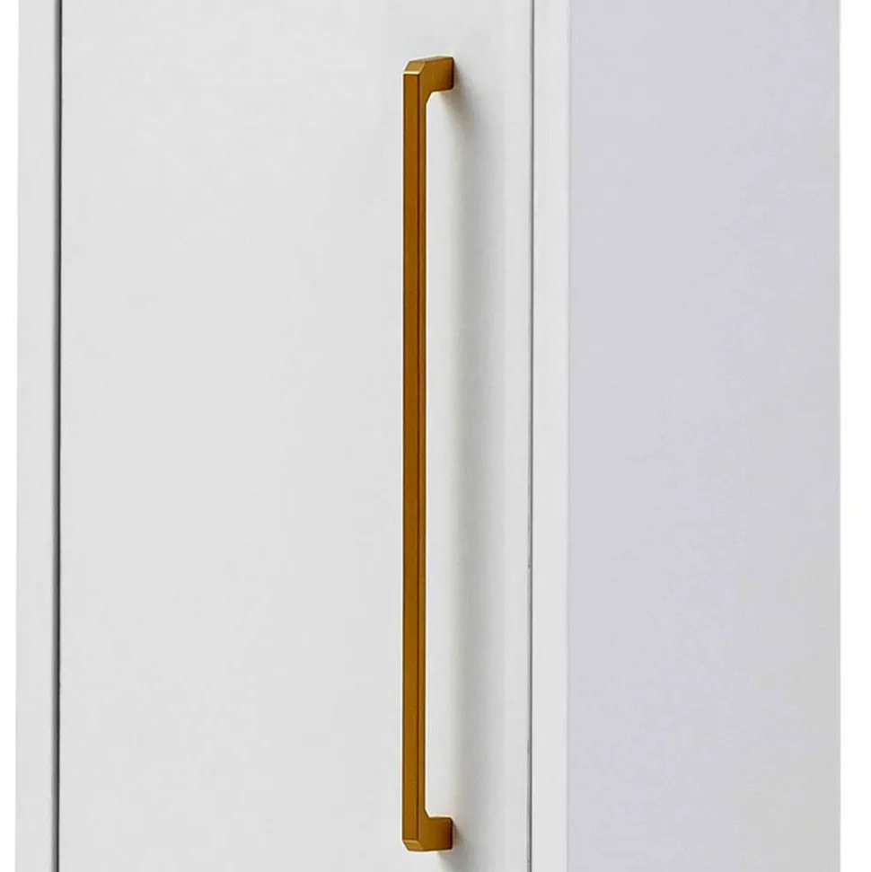 25x155x30 Bad Hochschrank in Weiß & Gold - Nuszaleva